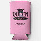 Eigen naam en kleurkoningin van Karaoke Seltzer Blikjeskoeler (Voorkant)