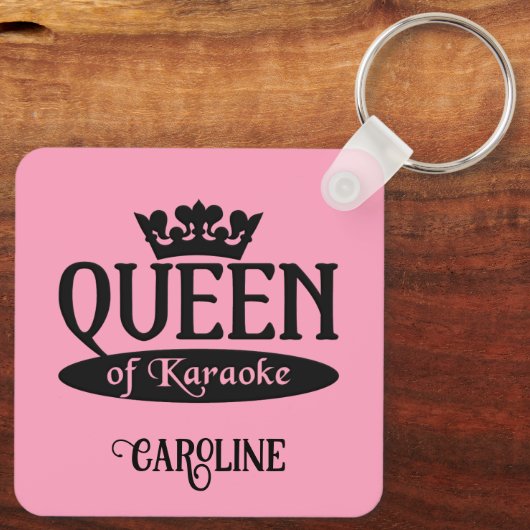 Eigen naam en kleurkoningin van Karaoke Sleutelhanger (Achterkant)