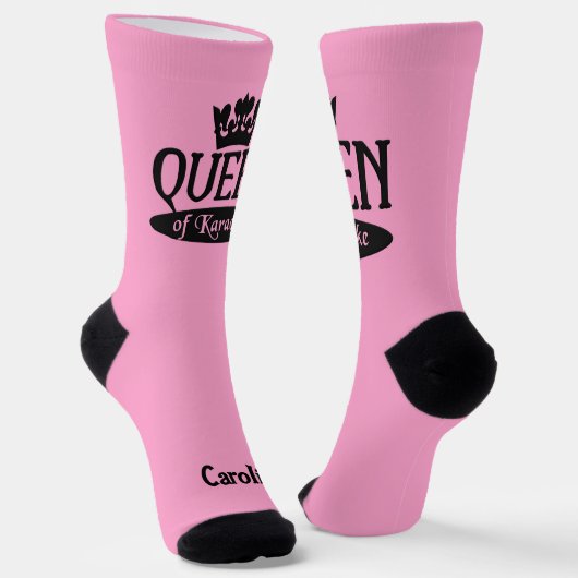 Eigen naam en kleurkoningin van Karaoke Sokken (Gebogen)