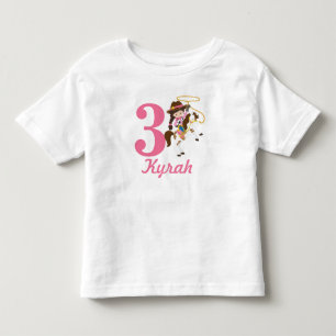 Eigen naam en leeftijd Cowgirl Birthday Kinder Shirts