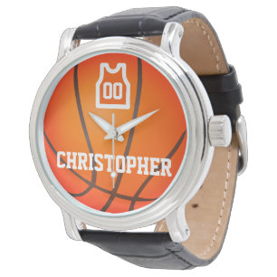 Eigen naam en nummer basketbal horloge