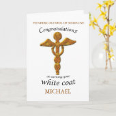 Eigen naam en schoolwitcoatceremonie medisch kaart (Gele Bloem)