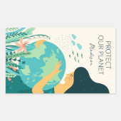 Eigen naam en tekst Planet Earth Moeder Rechthoekige Sticker (Voorkant)