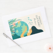 Eigen naam en tekst Planet Earth Moeder Rechthoekige Sticker (Envelop)
