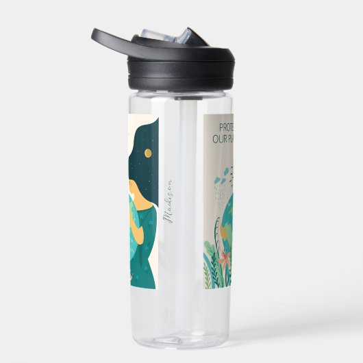 Eigen naam en tekst Planet Earth Moeder Waterfles (Rechts)