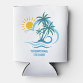 Eigen naam en tekst tropische eilanden blikjeskoeler (Voorkant)