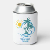 Eigen naam en tekst tropische eilanden blikjeskoeler (Blikje Achterkant)