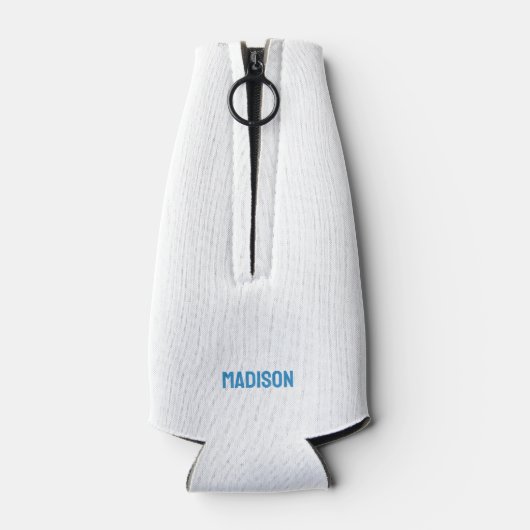 Eigen naam en tekst tropische eilanden flesjeskoeler (Achterkant)