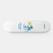 Eigen naam en tekst tropische eilanden persoonlijk skateboard (Horizontaal)