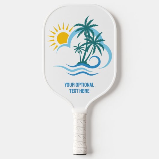 Eigen naam en tekst tropische eilanden pickleball paddle (Voorkant)