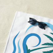 Eigen naam en tekst tropische eilanden strandlaken (In situ)