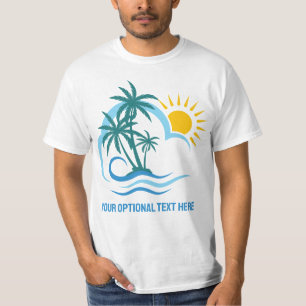 Eigen naam en tekst tropische eilanden t-shirt