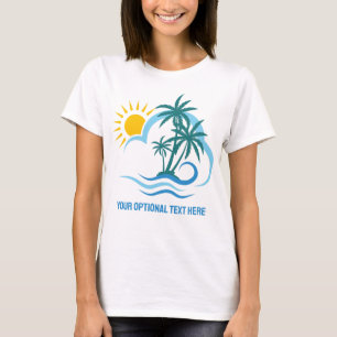 Eigen naam en tekst tropische eilanden t-shirt
