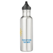 Eigen naam en tekst tropische eilanden waterfles  (Rechts)