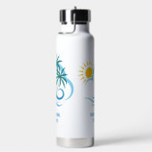 Eigen naam en tekst tropische eilanden waterfles (Rechts)