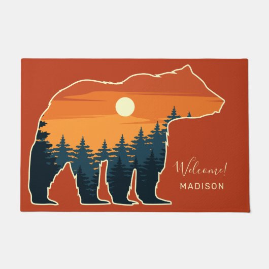 Eigen naam en tekstbos Beer Deurmat (Voorkant)