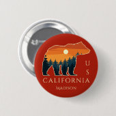 Eigen naam en tekstbos Beer Ronde Button 5,7 Cm (Voorkant /achterkant)