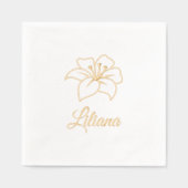 Eigen naam exotische Lily Flower Folie Servetten (Voorkant)