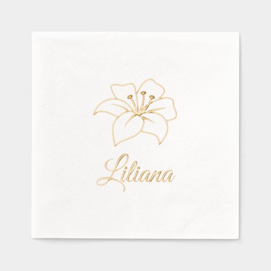 Eigen naam exotische Lily Flower Folie Servetten (Voorkant)
