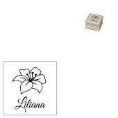 Eigen naam exotische Lily Flower Rubberstempel (Gestempeld)