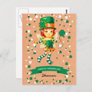 Eigen naam Fairy Irish Girl St. Patrick's Day Briefkaart