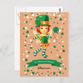 Eigen naam Fairy Irish Girl St. Patrick's Day Briefkaart (Voorkant / Achterkant)