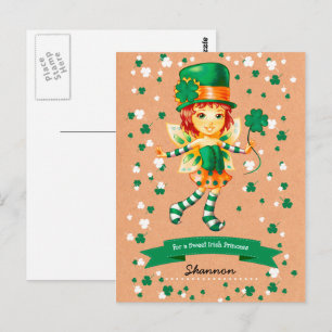 Eigen naam Fairy Irish Girl St. Patrick's Day Briefkaart