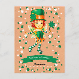 Eigen naam Fairy Irish Girl St. Patrick's Day Briefkaart