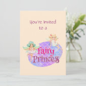 Eigen naam Fairy Princess Birthday Party Kaart (Staand voorkant)