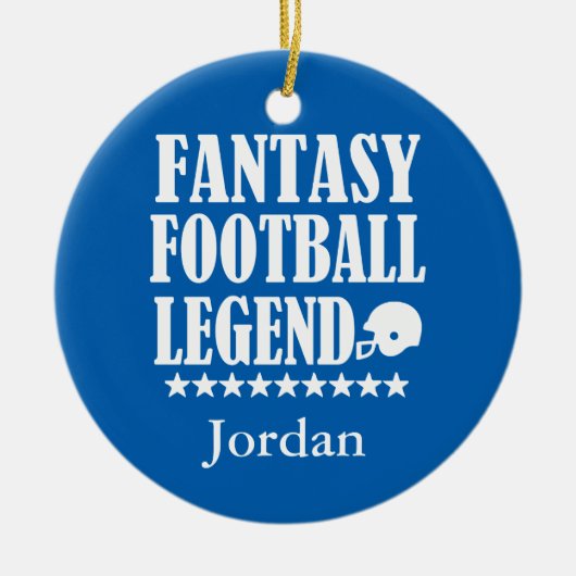 Eigen naam fantasie football legende versiering keramisch ornament (Voorkant)