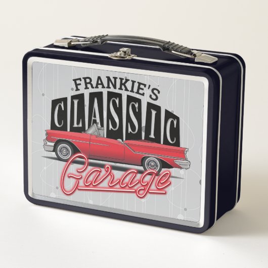 Eigen naam Faux Neon 1950 Classic Car Garage (Voorkant)