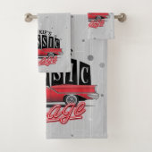 Eigen naam Faux Neon 1950 Classic Car Garage Bad Handdoek (Insitu)