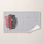 Eigen naam Faux Neon 1950 Classic Car Garage Bad Handdoek (Handdoek)