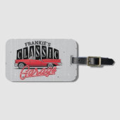 Eigen naam Faux Neon 1950 Classic Car Garage Bagagelabel (Voorkant (horizontaal))