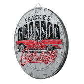 Eigen naam Faux Neon 1950 Classic Car Garage Dartbord (Voorkant Rechts)