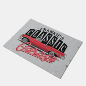 Eigen naam Faux Neon 1950 Classic Car Garage Deurmat (Schuin)
