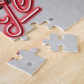 Eigen naam Faux Neon 1950 Classic Car Garage Legpuzzel (Zijkant)