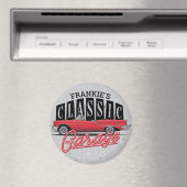 Eigen naam Faux Neon 1950 Classic Car Garage Magneet (Insitu (Vaatwasser))