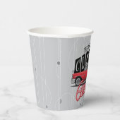 Eigen naam Faux Neon 1950 Classic Car Garage Papieren Bekers (Rechts)