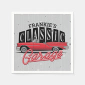 Eigen naam Faux Neon 1950 Classic Car Garage Servet (Voorkant)