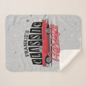 Eigen naam Faux Neon 1950 Classic Car Garage Sherpa Deken (Voorkant (horizontaal))