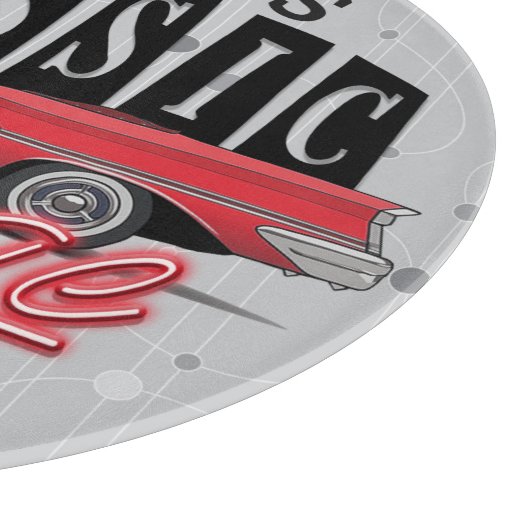 Eigen naam Faux Neon 1950 Classic Car Garage Snijplank (Hoek)