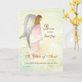 Eigen naam Feast Day Religieuze Angel Kaart (Gele Bloem)