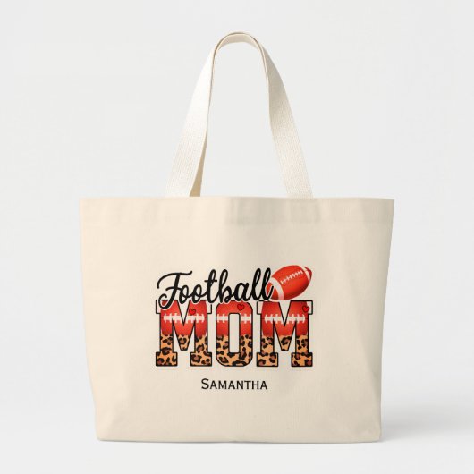 Eigen naam Football mam | MOEDERDAG Grote Tote Bag (Voorkant)