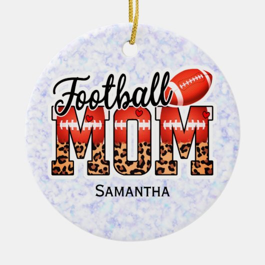 Eigen naam Football mam | MOEDERDAG Keramisch Ornament (Voorkant)