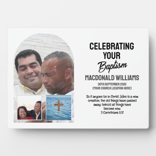 Eigen naam Foto ter viering van uw doop Fotoplaat (voorkant)