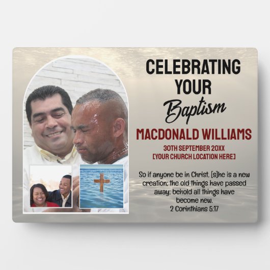 Eigen naam Foto ter viering van uw doop Fotoplaat (voorkant)
