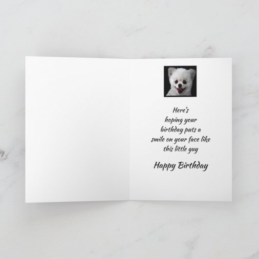 Eigen naam Fun Birthday Cute Happy Dog Animal Kaart (Binnen)