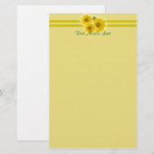 Eigen naam Gele Wildbloemen Header Border Briefpapier (Voorkant / Achterkant)