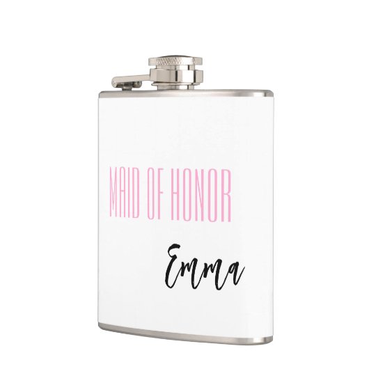 Eigen naam gemaakt van erlenmeyer heupfles (Links)